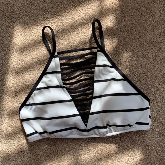 Seafolly Castaway Stripe High Neck Bikini Top - Picture 3 of 7